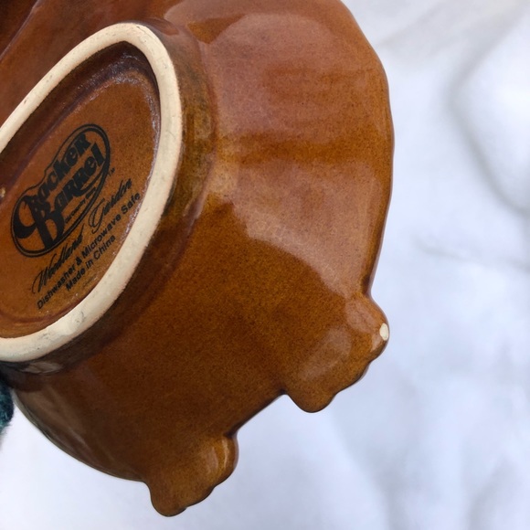 Vintage Retro Cracker Barrel Brown Owl Ceramic Double Side Dish - Picture 9 of 12